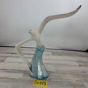 VINTAGE MODERNIST 60's CERAMIC SEAGULL SCULPTURE MCM 18"